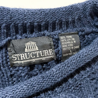 90's Structure リネン×コットン フィッシャーマン アラン ニット セーター