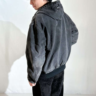 90's～ Carhartt ブラック 裏キルティング フェード ボロ ダック アクティブ ジャケット