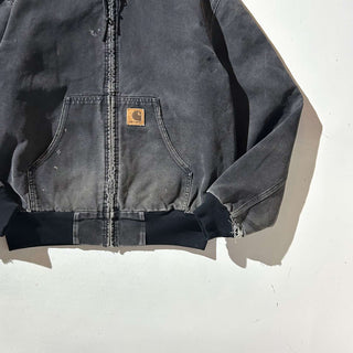 90's～ Carhartt ブラック 裏キルティング フェード ボロ ダック アクティブ ジャケット