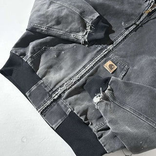 90's～ Carhartt ブラック 裏キルティング フェード ボロ ダック アクティブ ジャケット