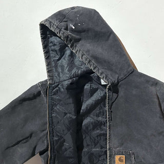 90's～ Carhartt ブラック 裏キルティング フェード ボロ ダック アクティブ ジャケット