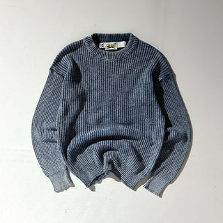 90's～ "made in USA" LE TIGRE インディゴ コットン ニット セーター