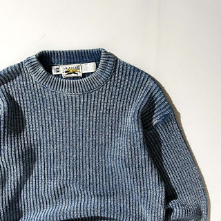 90's～ "made in USA" LE TIGRE インディゴ コットン ニット セーター