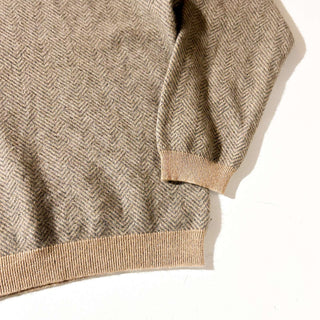 00's Orvis ヘリンボーン カシミヤ Vネック ニット セーター