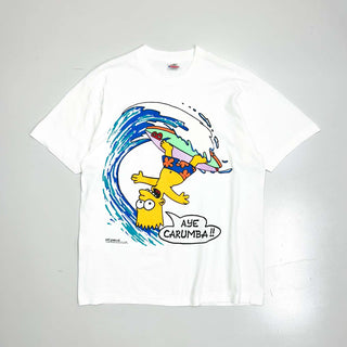 80's "made in USA" FRUIT OF THE LOOM "AYE CARUMBA!!" Bart Simpson プリントTシャツ