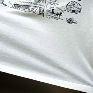 90's "made in USA" FRUIT OF THE LOOM イラストマップ プリント Tシャツ