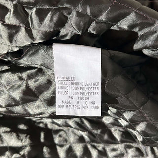 90's～00's PERRY ELLIS キルティング レザー ブルゾン ジャケット