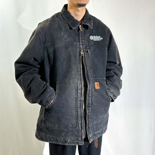 ～00's Carhartt 裏ボア ダブルジップ ダック ワーク ジャケット (ブラック)