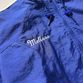 90's adidas 裏キルティング フーデッド ナイロン シェル ジャケット(ブルー)