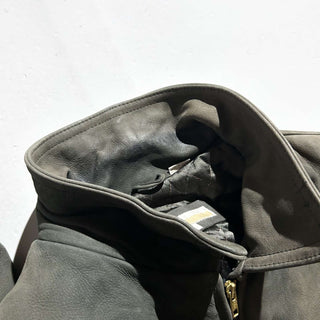 90's～00's PERRY ELLIS キルティング レザー ブルゾン ジャケット