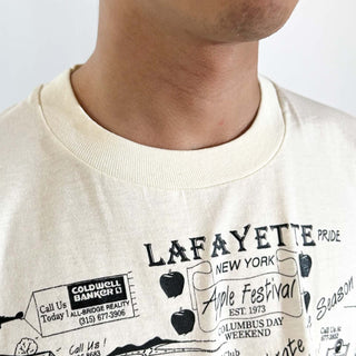 90's "made in USA" FRUIT OF THE LOOM イラストマップ プリント Tシャツ