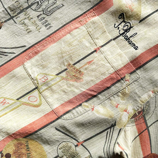 90's～00's Tommy Bahama シルク ボーリング 総柄 オープンカラー S/Sシャツ