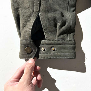 90's～00's PERRY ELLIS キルティング レザー ブルゾン ジャケット