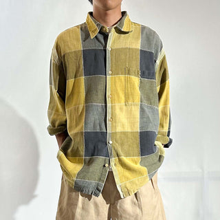 90's～00's FOCUS リネン×コットン レギュラー L/Sシャツ