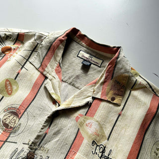 90's～00's Tommy Bahama シルク ボーリング 総柄 オープンカラー S/Sシャツ