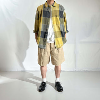 90's～00's FOCUS リネン×コットン レギュラー L/Sシャツ