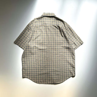 00's Croft & Barrow シアサッカー チェック レギュラーカラー S/Sシャツ