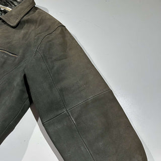 90's～00's PERRY ELLIS キルティング レザー ブルゾン ジャケット