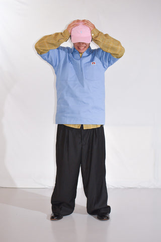 90's～00's PRONTI レーヨン×ポリエステル ブラック 2タック ワイド ギャング スラックス