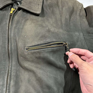 90's～00's PERRY ELLIS キルティング レザー ブルゾン ジャケット