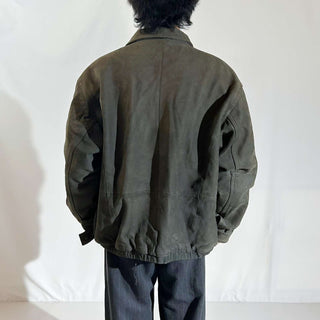 90's～00's PERRY ELLIS キルティング レザー ブルゾン ジャケット