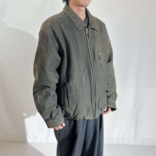 90's～00's PERRY ELLIS キルティング レザー ブルゾン ジャケット