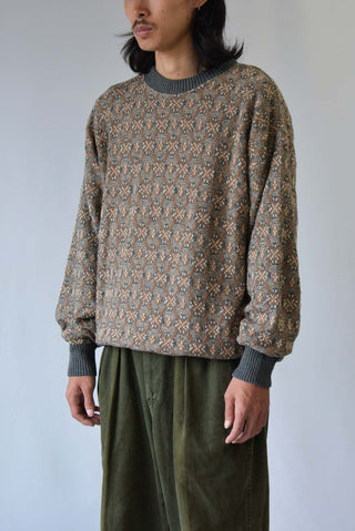 90's~ "made in Italy" Geoffrey Beene 総柄 ベージュ ニット