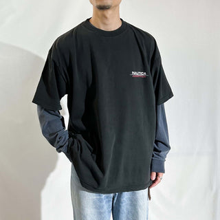 90's "made in USA" NAUTICA COMPETITION ブラック 両面プリント Tシャツ