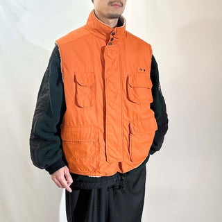 00's OLD NAVY オレンジ 裏ボア オーバーサイズ シェル ベスト