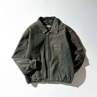 90's～00's PERRY ELLIS キルティング レザー ブルゾン ジャケット