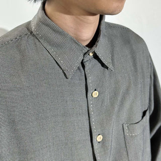90's NAT NAST シルク 千鳥格子 L/Sシャツ
