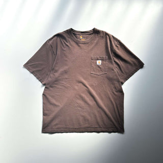 00's Carhartt ワンポイント ポケット Tシャツ(ブラウン)