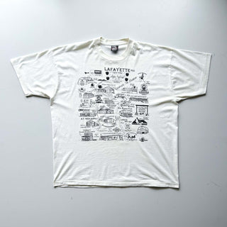 90's "made in USA" FRUIT OF THE LOOM イラストマップ プリント Tシャツ