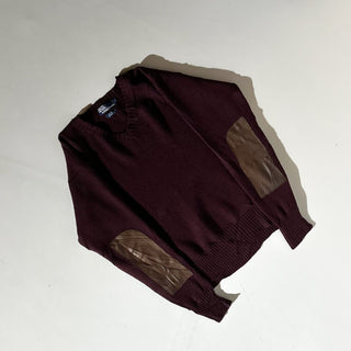 80's～90's OLD RALPH LAUREN エルボーパッチ Vネック ニット セーター