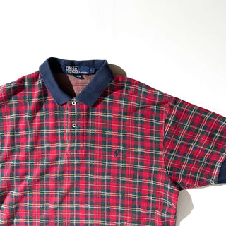 80's～90's OLD RALPH LAUREN タータンチェック S/Sポロシャツ