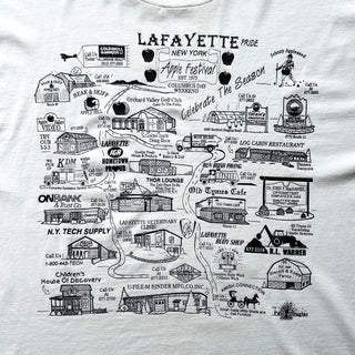 90's "made in USA" FRUIT OF THE LOOM イラストマップ プリント Tシャツ