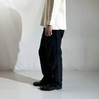 90's～ "deadstock" LANDS' END ２タック コーデュロイ パンツ (BLACK 30×30)