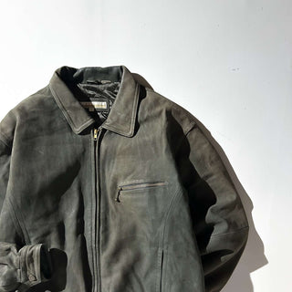 90's～00's PERRY ELLIS キルティング レザー ブルゾン ジャケット