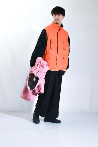 00's OLD NAVY オレンジ 裏ボア オーバーサイズ シェル ベスト