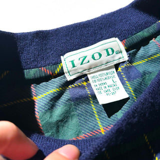 90's IZOD パッカブル チェック プルオーバー ナイロン ジャケット(グリーン)