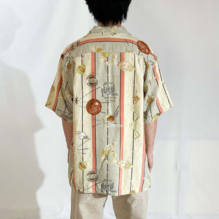 90's～00's Tommy Bahama シルク ボーリング 総柄 オープンカラー S/Sシャツ