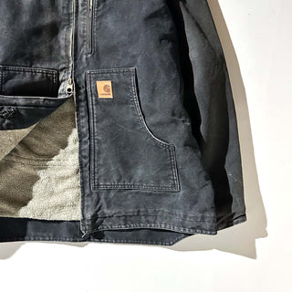 ～00's Carhartt 裏ボア ダブルジップ ダック ワーク ジャケット (ブラック)