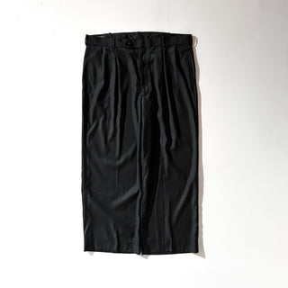 90's～00's PRONTI レーヨン×ポリエステル ブラック 2タック ワイド ギャング スラックス