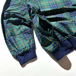 90's IZOD パッカブル チェック プルオーバー ナイロン ジャケット(グリーン)