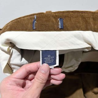 90's "dominican republic" LANDS' END ライトブラウン ２タック コーデュロイ パンツ