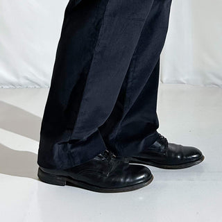 90's～ "deadstock" LANDS' END ２タック コーデュロイ パンツ (BLACK 30×30)