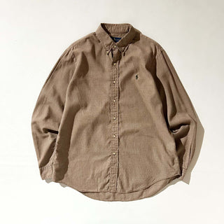 00's RALPH LAUREN 千鳥格子 チェック ボタンダウン L/Sシャツ