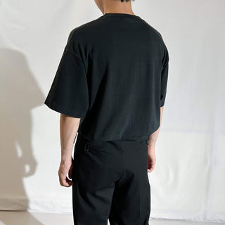 90's FRUIT OF THE LOOM "耳付き" ブラック 無地 ポケット Tシャツ