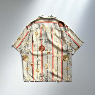 90's～00's Tommy Bahama シルク ボーリング 総柄 オープンカラー S/Sシャツ
