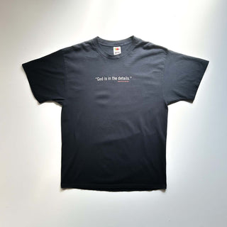 00's FRUIT OF THE LOOM "GOD IS IN THE DETAILS." メッセージ 両面プリント Tシャツ